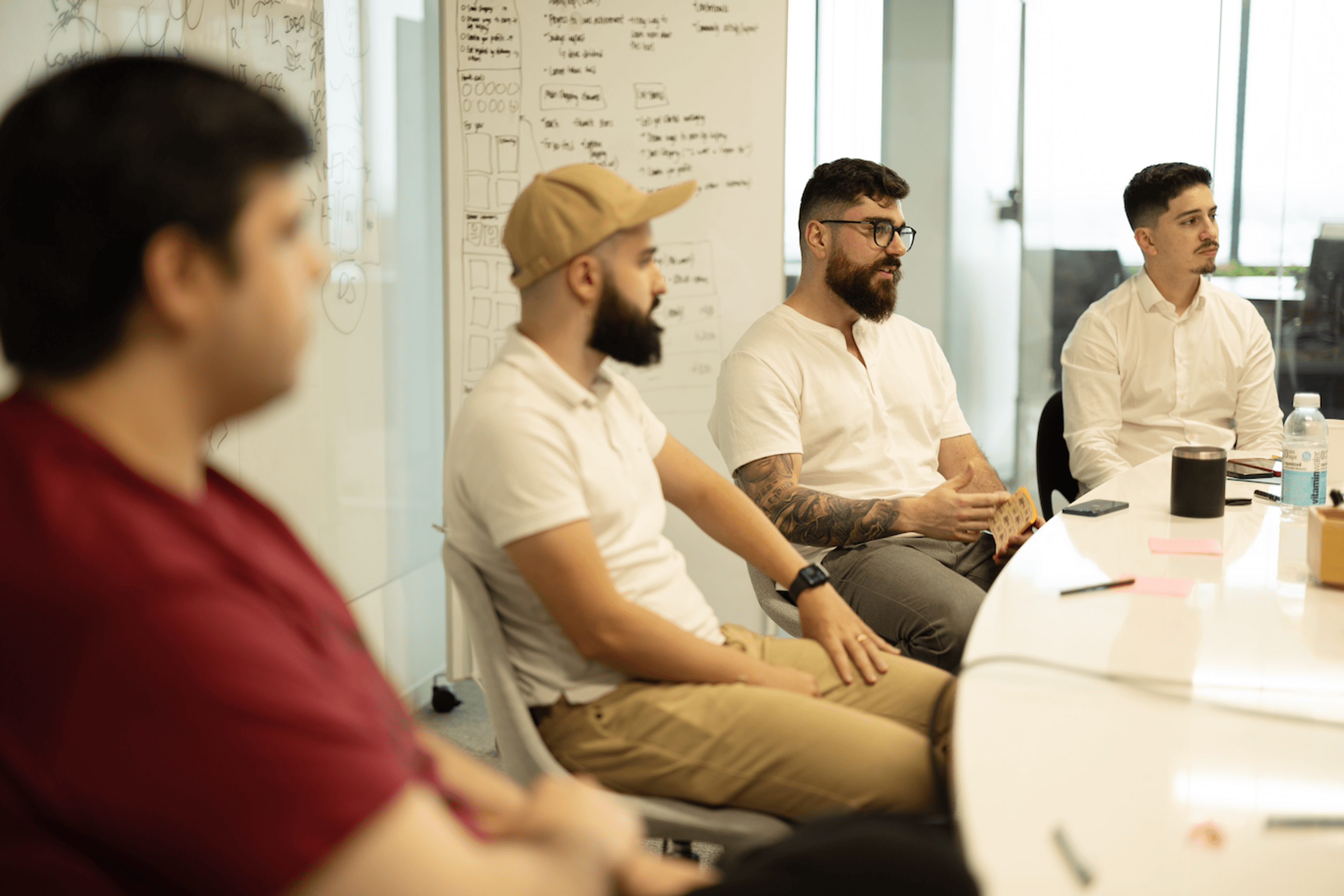 Engineers collaborating in office meeting